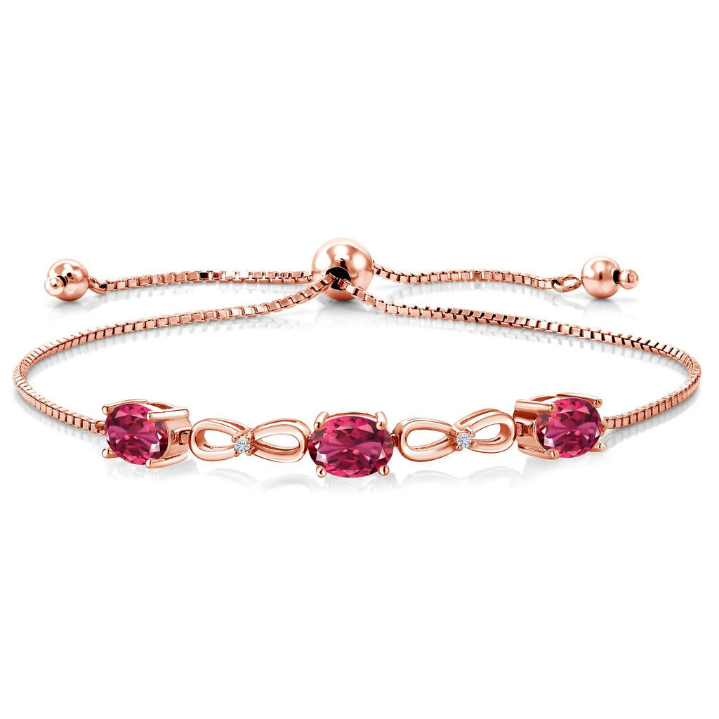 Pink Tourmaline - October_Bracelet in 925 Rose Gold Plated Silver