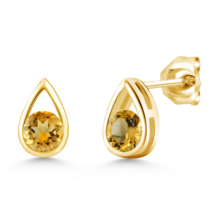 Citrine - November_Earrings in 925 Yellow Gold Plated Silver