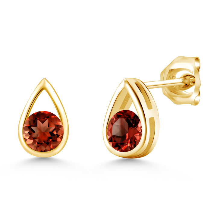 Garnet - January_Earrings in 925 Yellow Gold Plated Silver