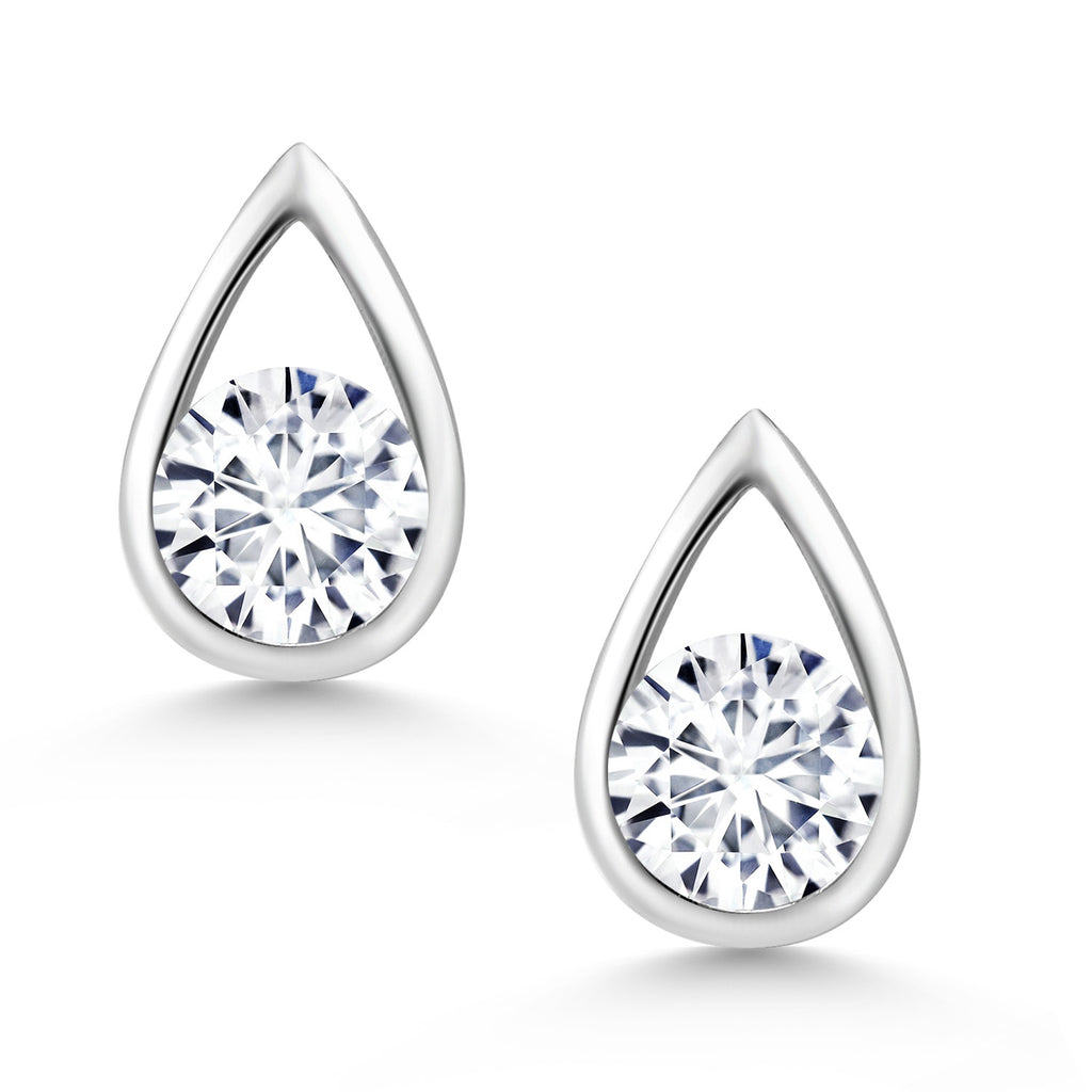White Lab Grown Diamond - April_Earrings in 925 Sterling Silver