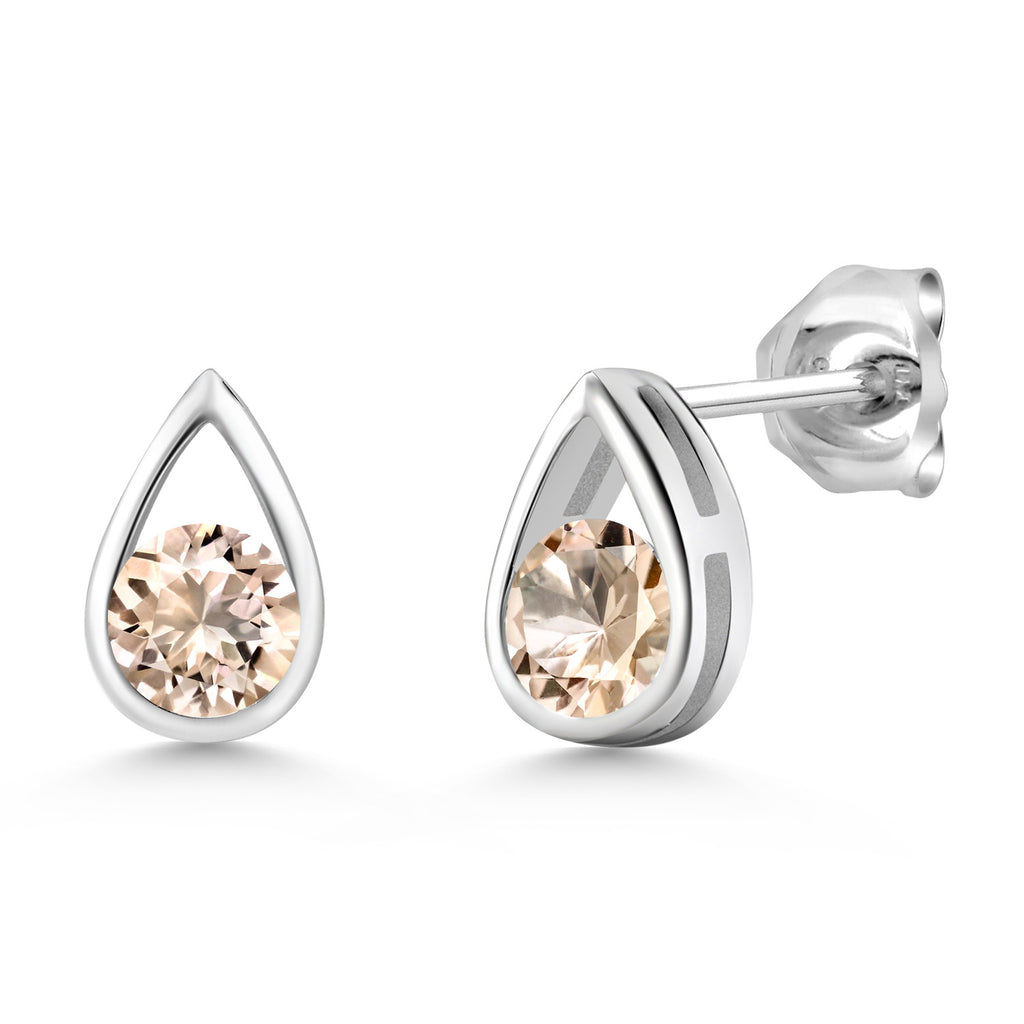 Morganite - October_Earrings in 925 Sterling Silver