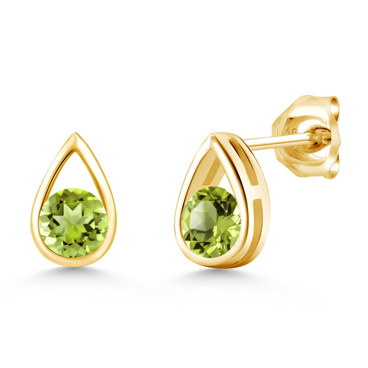 Peridot - August_Earrings in 925 Yellow Gold Plated Silver