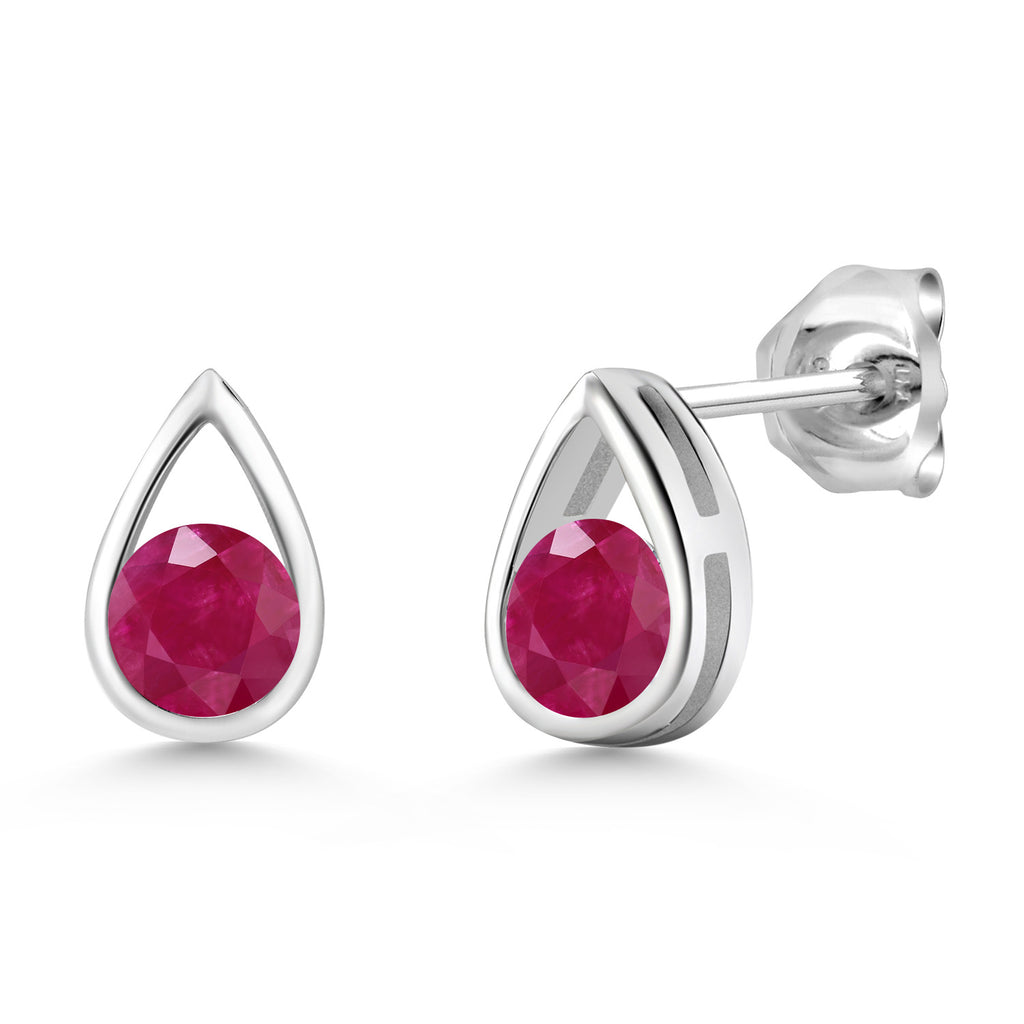 Ruby - July_Earrings in 925 Sterling Silver