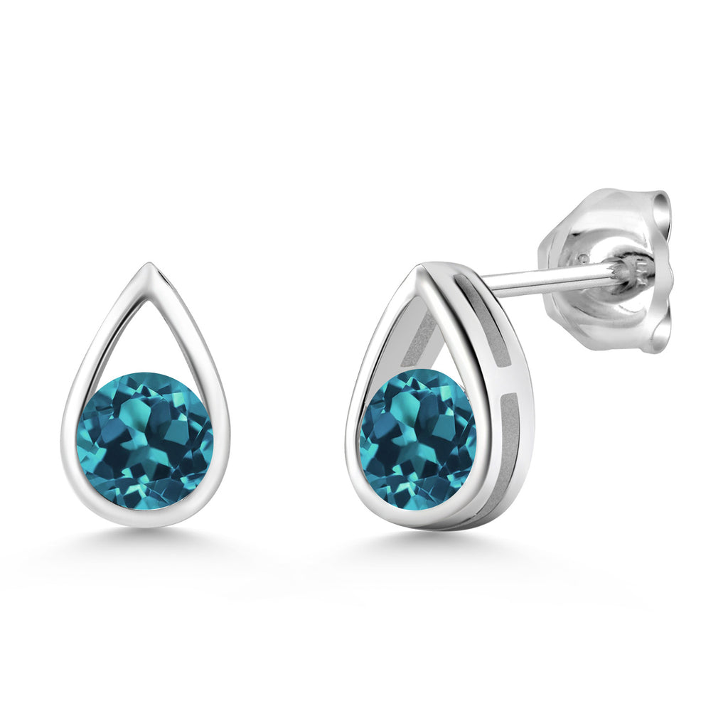 London Blue Topaz - November_Earrings in 925 Sterling Silver