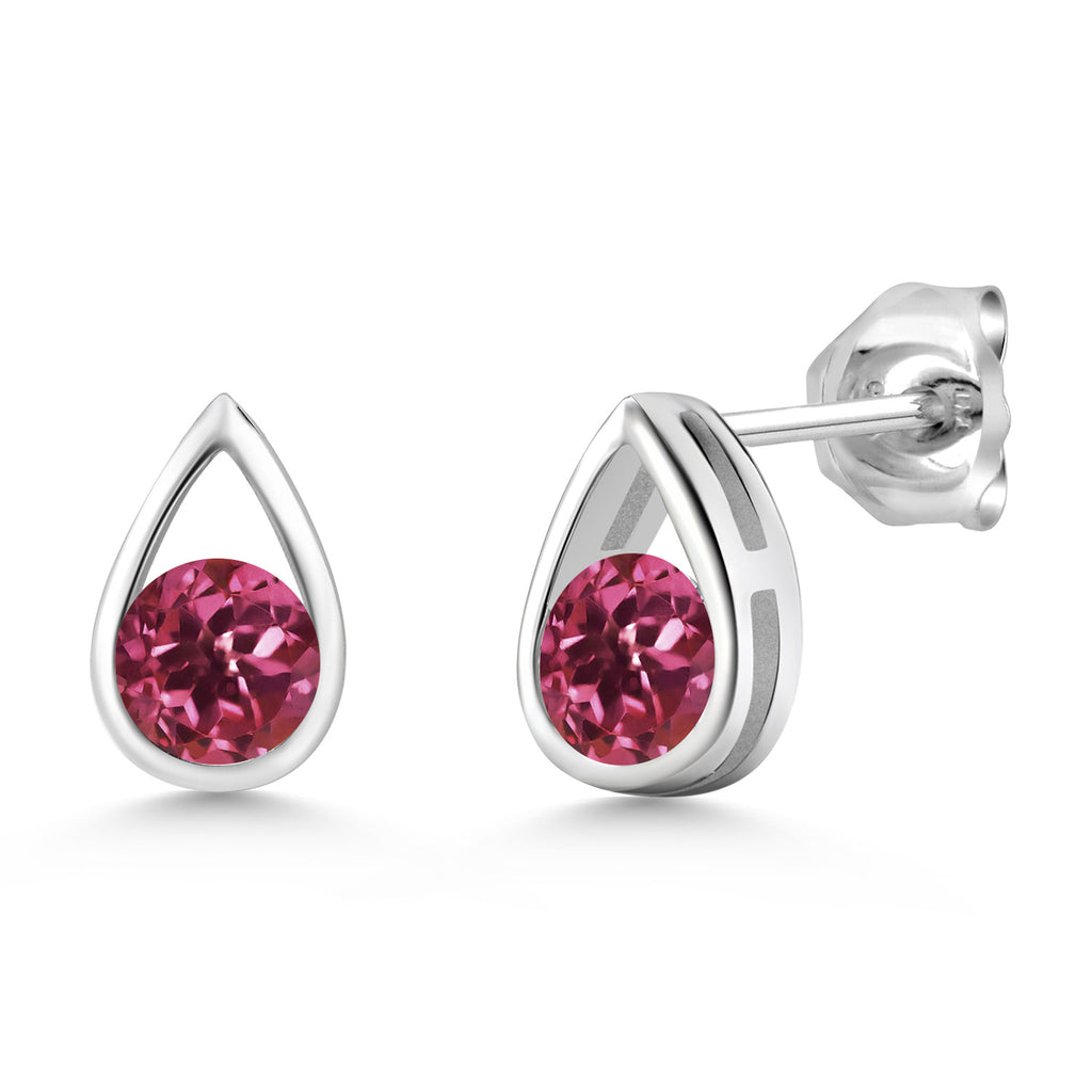 Pink Tourmaline - October_Earrings in 925 Sterling Silver