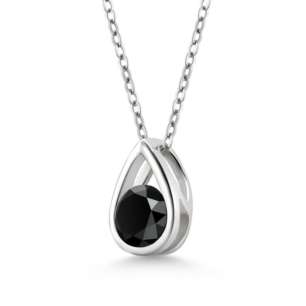 Black Onyx - December_Pendant in 925 Sterling Silver