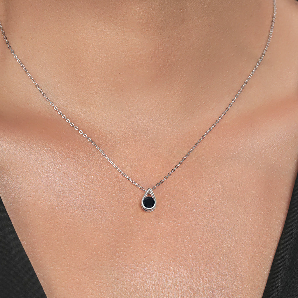 Black Onyx - December_Pendant in 925 Sterling Silver