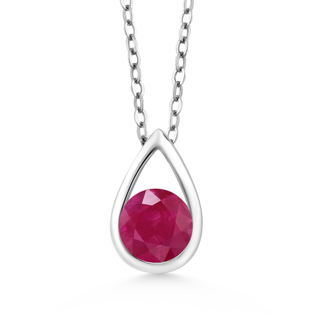 Ruby - July_Pendant in 925 Sterling Silver