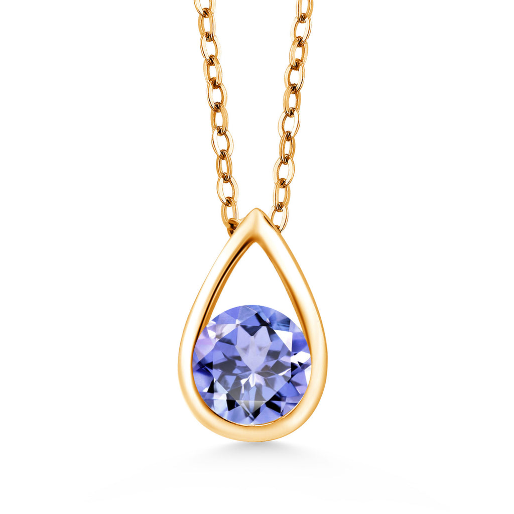 Tanzanite - December_Pendant in 925 Yellow Gold Plated Silver