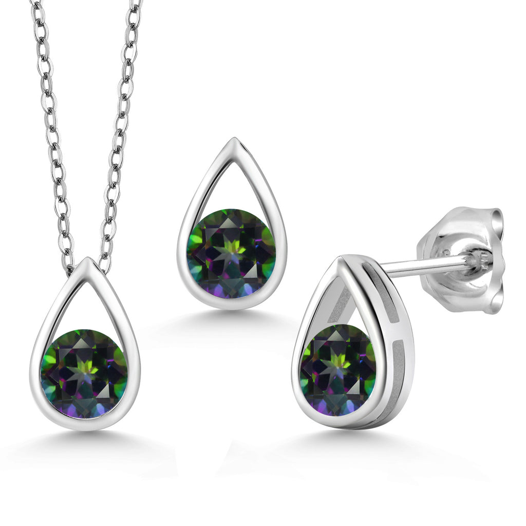 Green Mystic Topaz_Pendant Earrings Set in 925 Sterling Silver