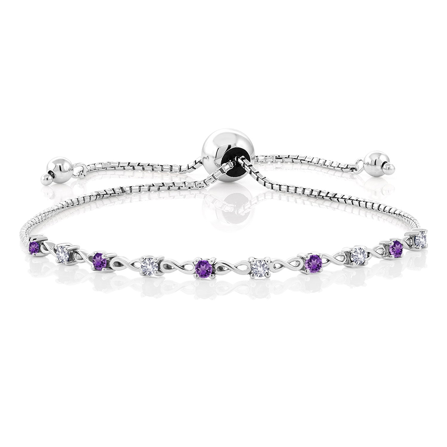 Amethyst - February_Bracelet in 925 Sterling Silver