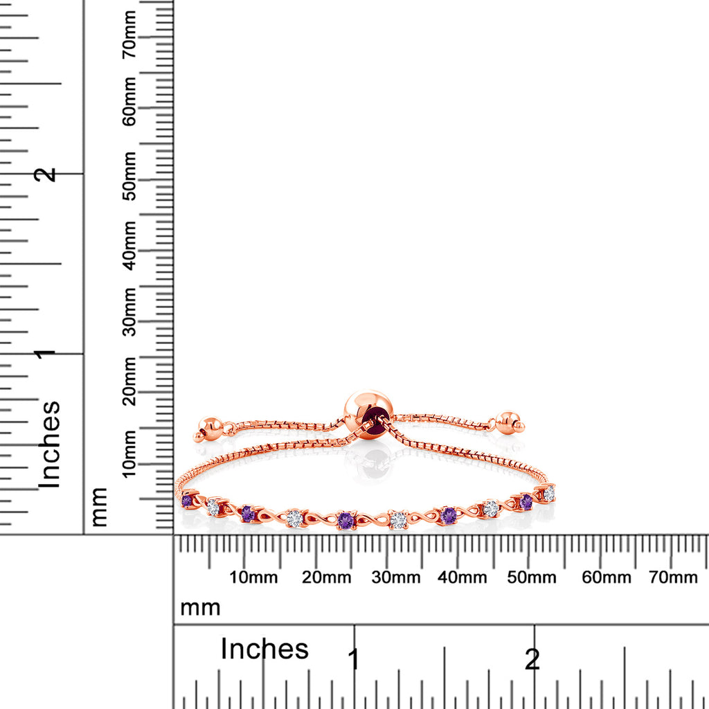 Amethyst - February_Bracelet in 925 Rose Gold Plated Silver