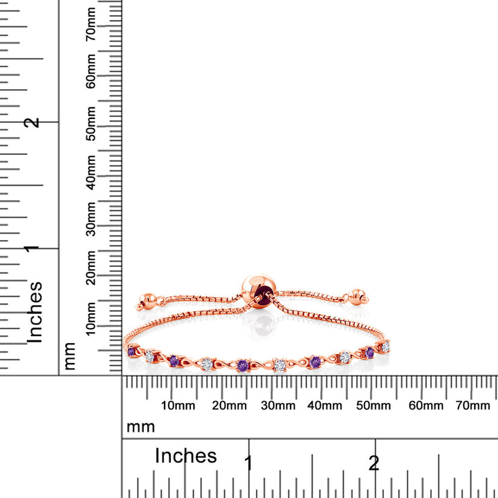 Amethyst - February_Bracelet in 925 Rose Gold Plated Silver