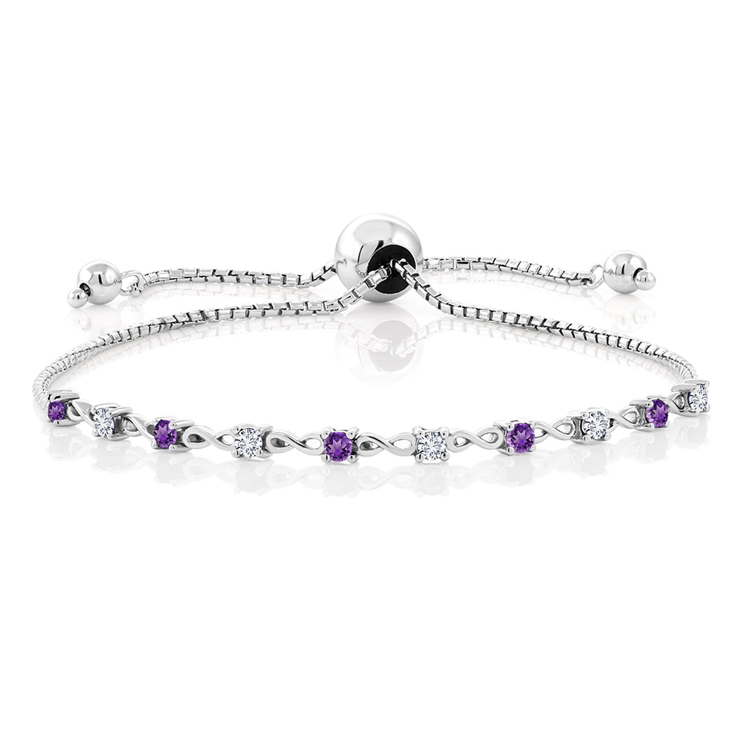 Amethyst - February_Bracelet in 925 Sterling Silver