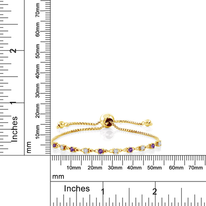 Amethyst - February_Bracelet in 925 Yellow Gold Plated Silver