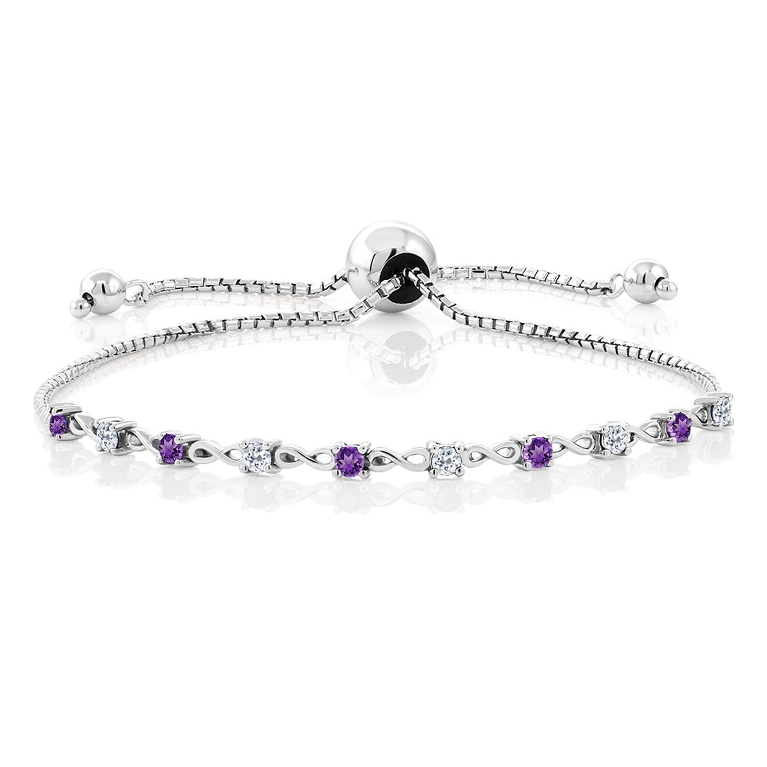 Amethyst - February_Bracelet in 925 Sterling Silver