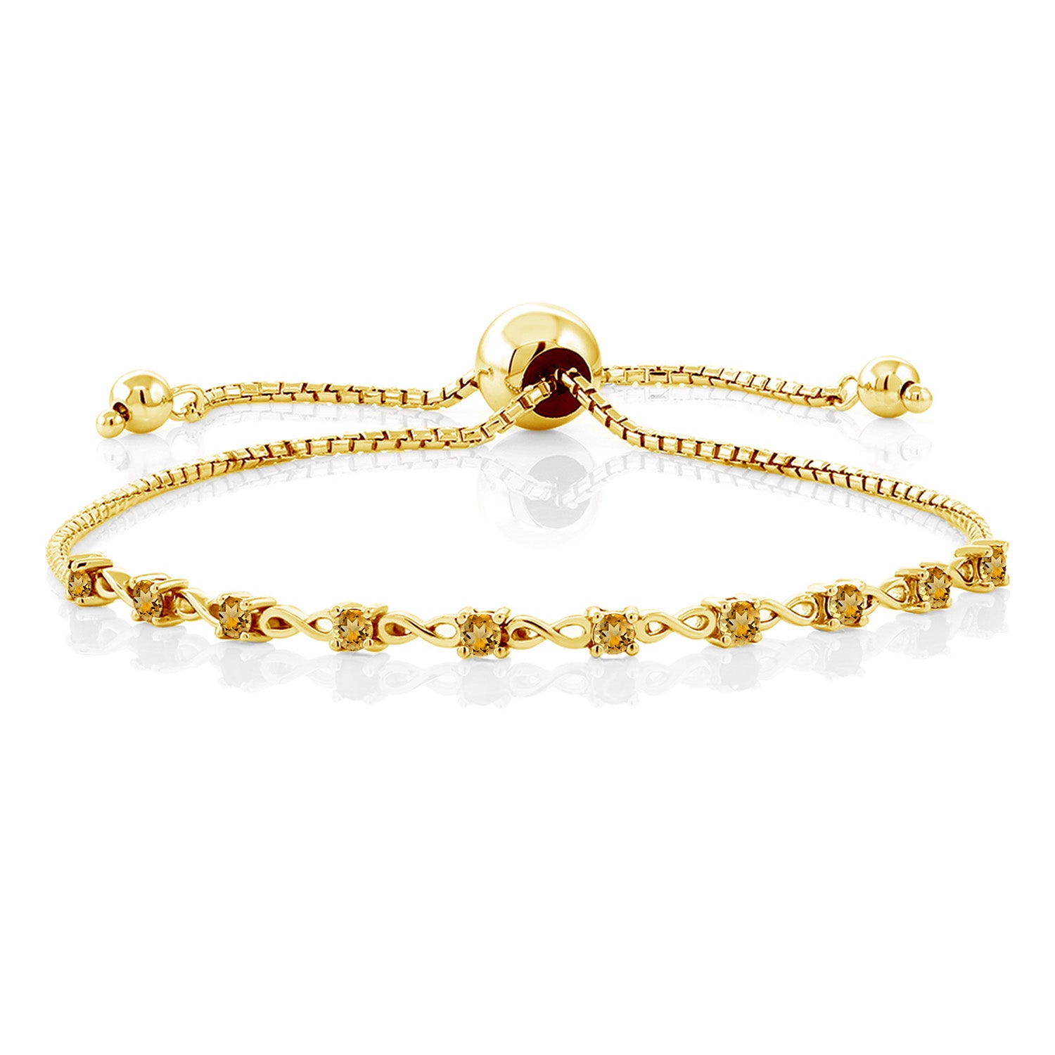 Citrine - November_Bracelet in 925 Yellow Gold Plated Silver