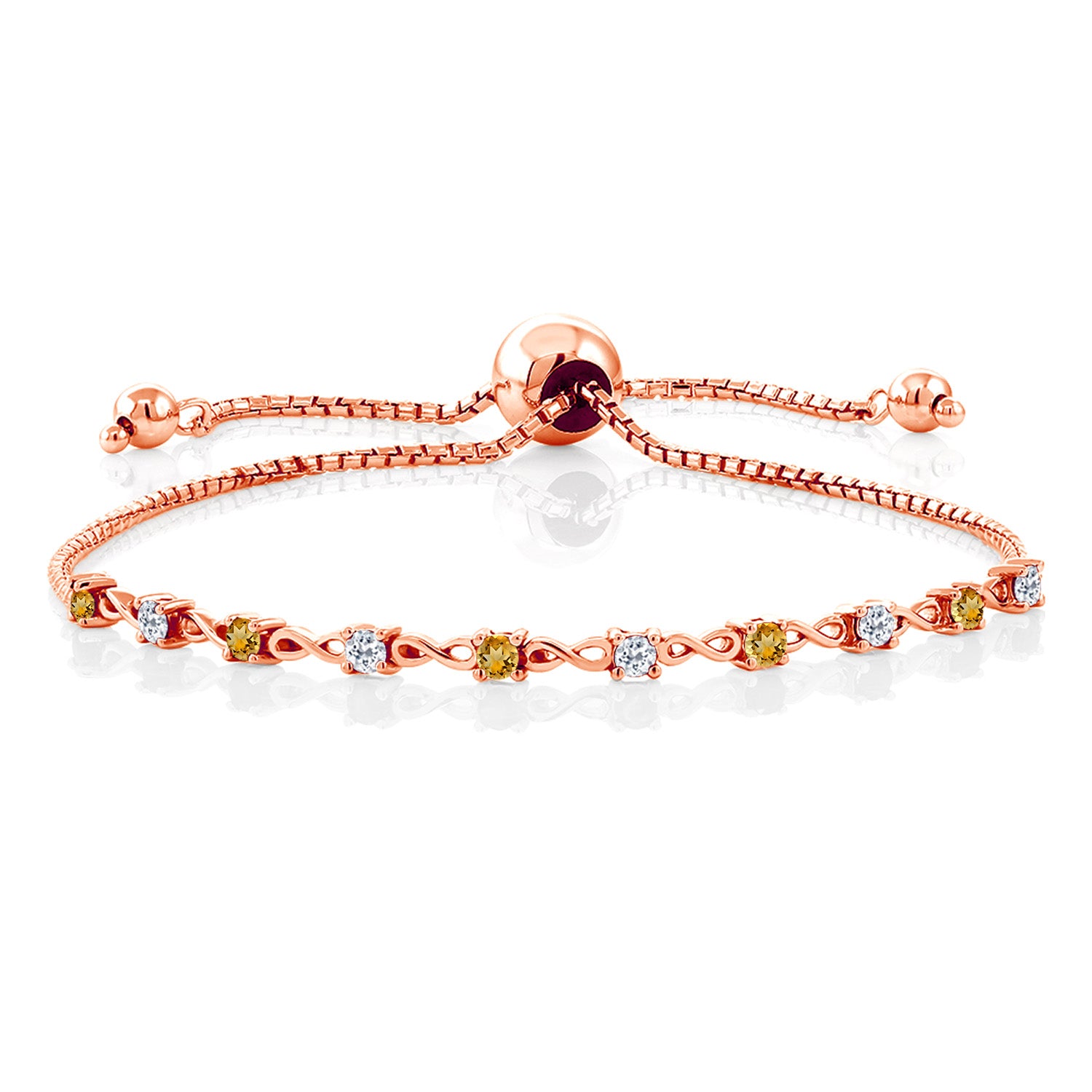 Citrine - November_Bracelet in 925 Rose Gold Plated Silver