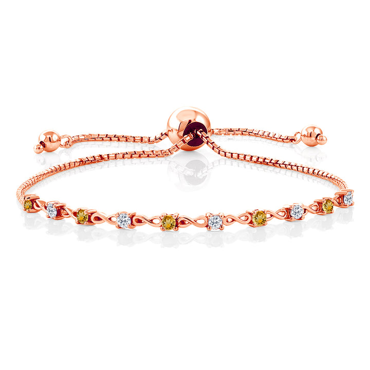 Citrine - November_Bracelet in 925 Rose Gold Plated Silver