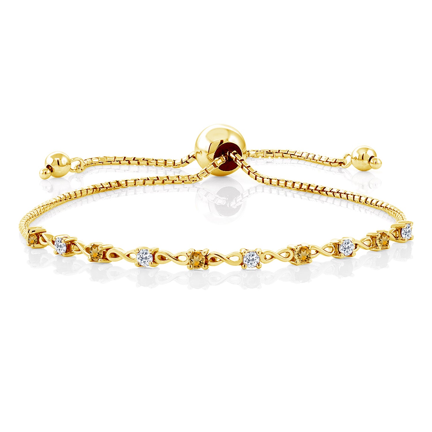 Citrine - November_Bracelet in 925 Yellow Gold Plated Silver