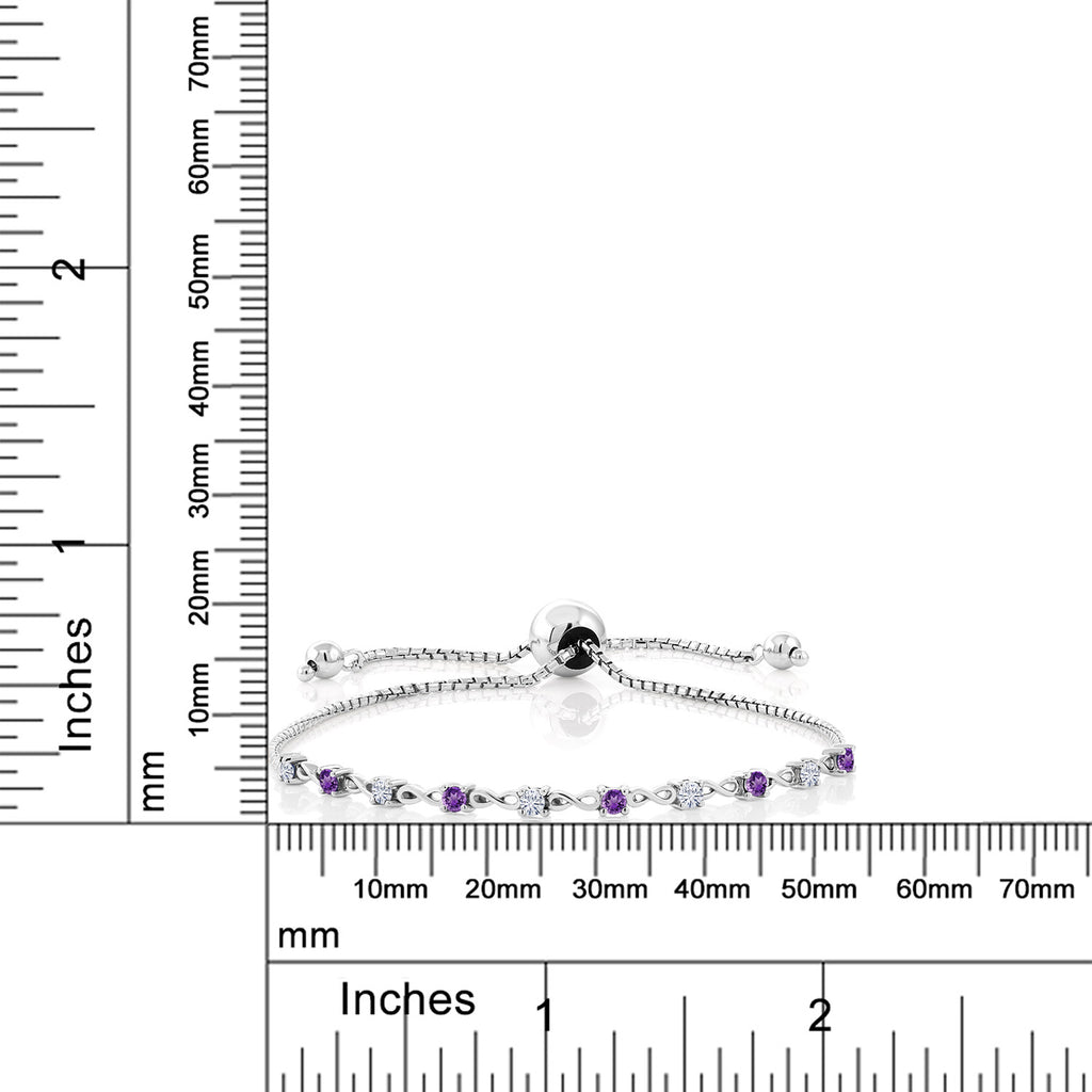 White Moissanite - April_Bracelet in 925 Sterling Silver