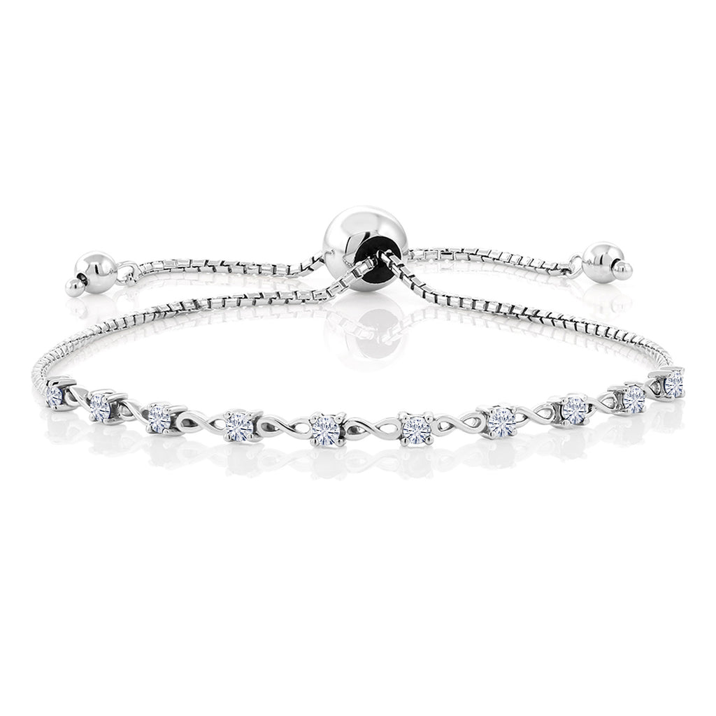 White Moissanite - April_Bracelet in 925 Sterling Silver