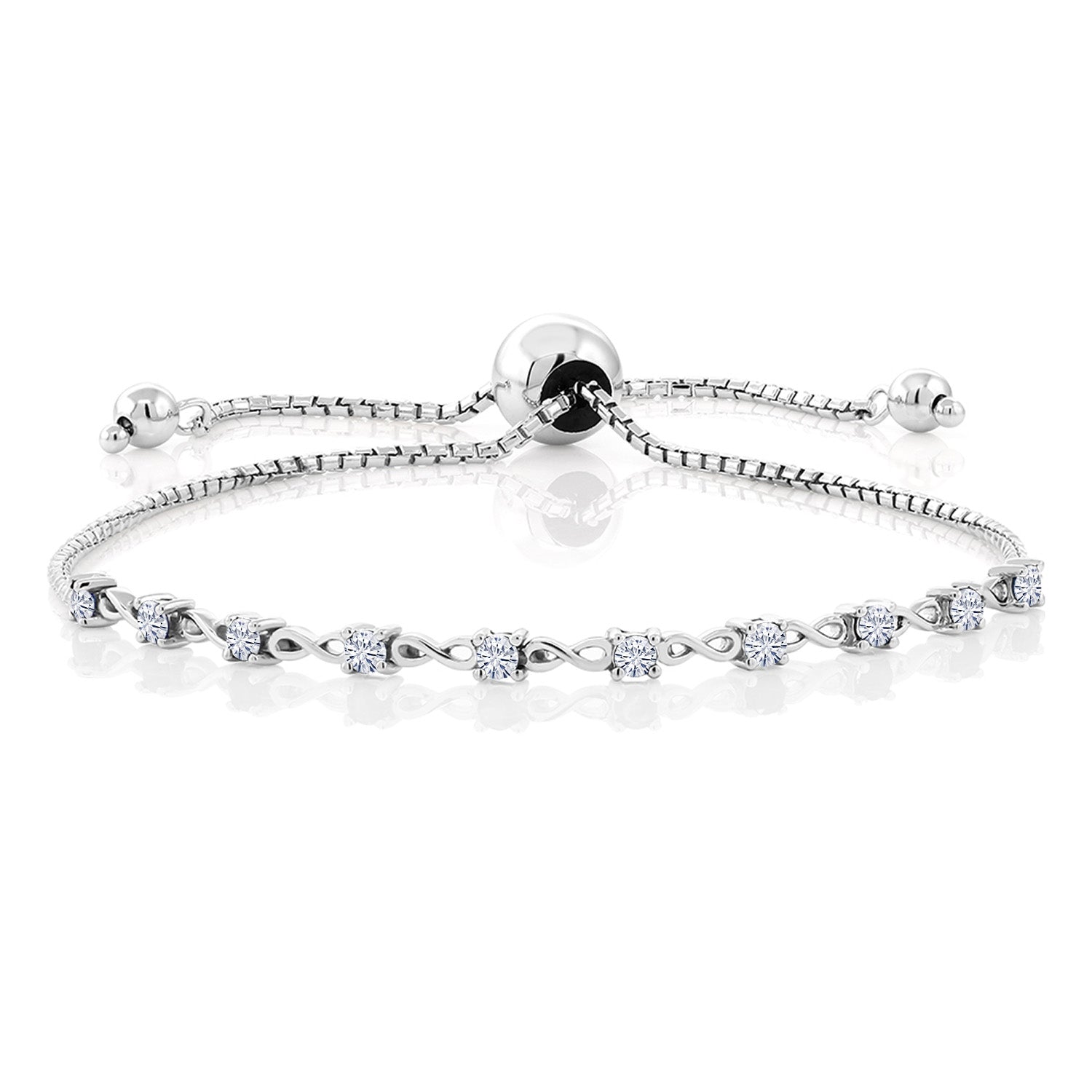 White Moissanite - April_Bracelet in 925 Sterling Silver