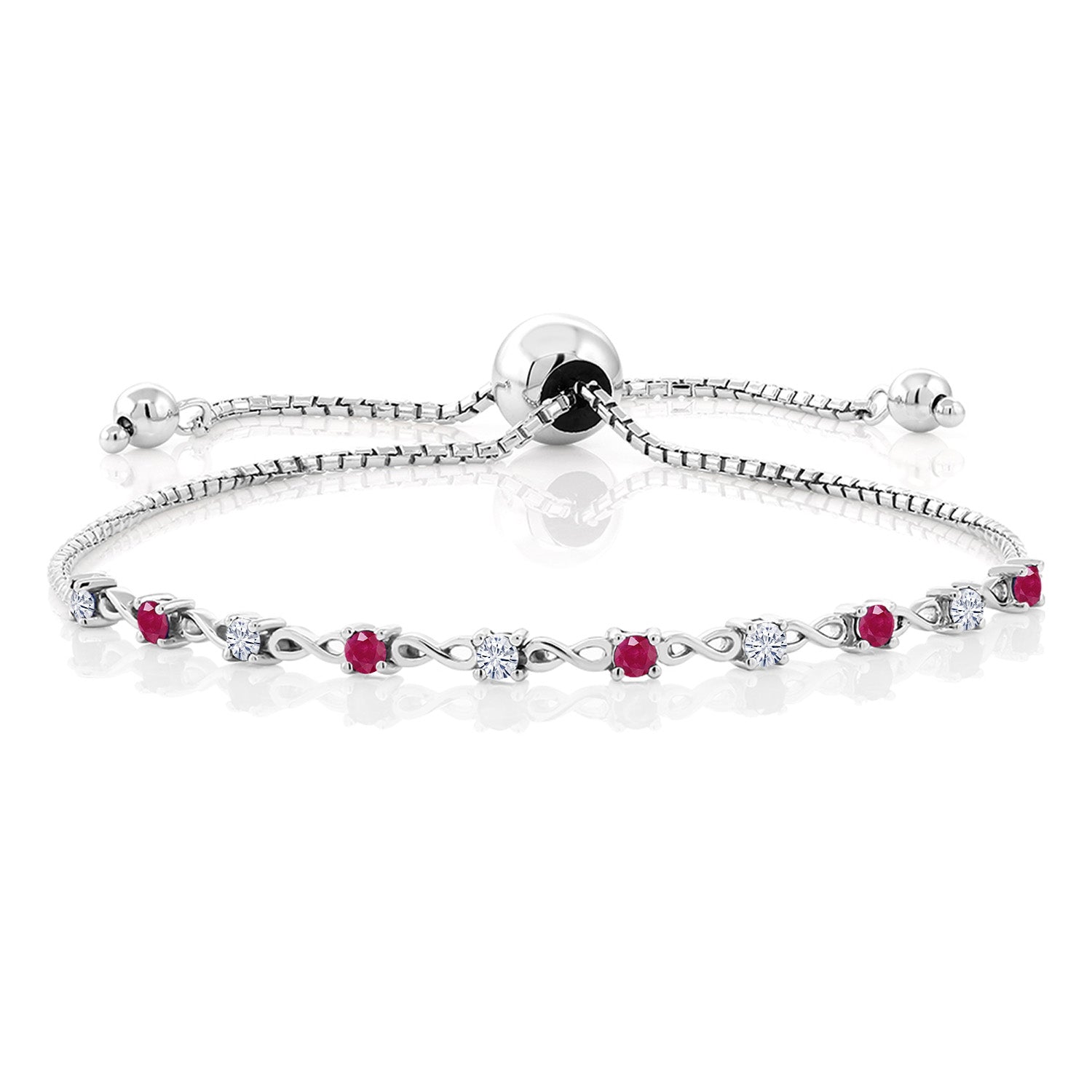 Ruby - July_Bracelet in 925 Sterling Silver