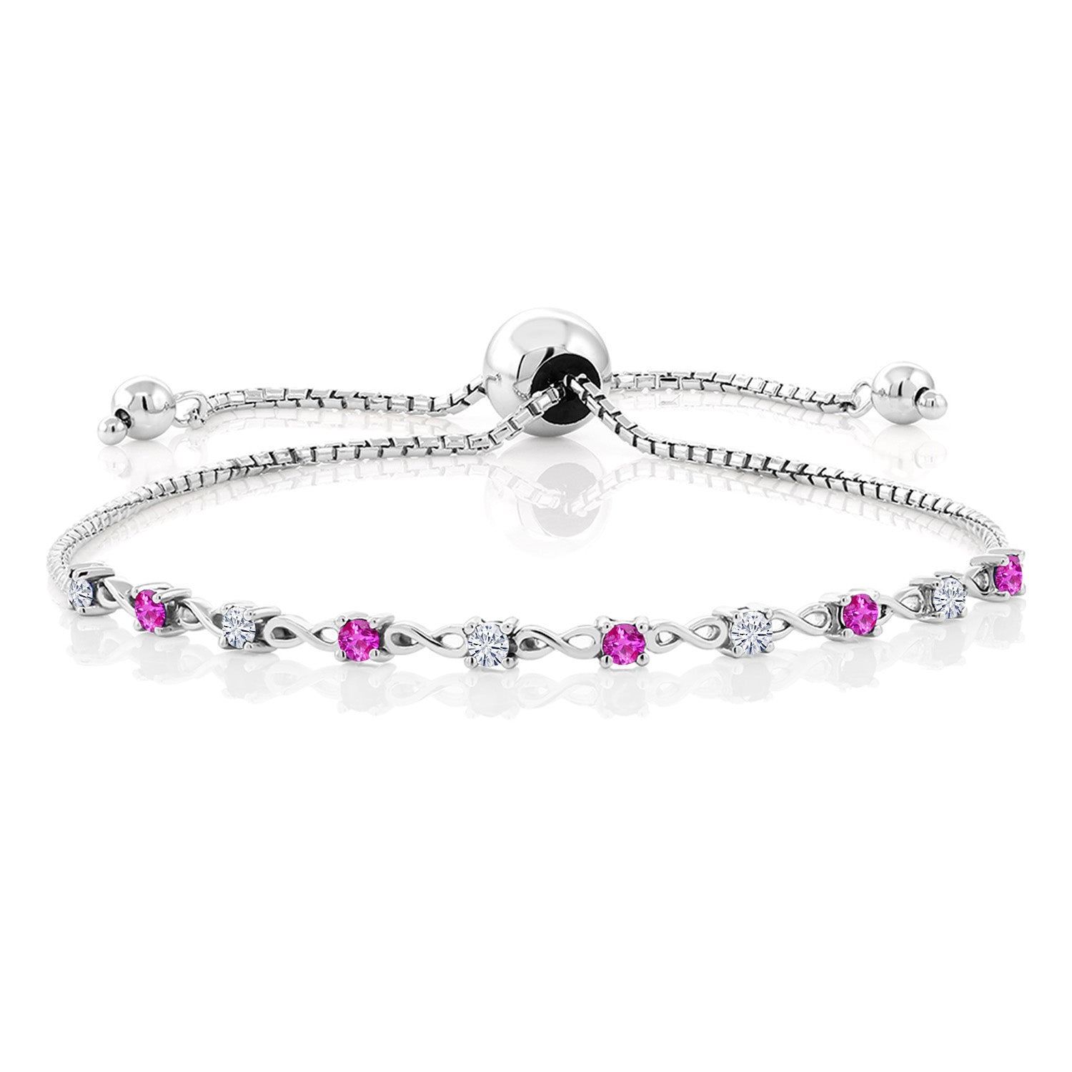 Pink Sapphire - September_Bracelet in 925 Sterling Silver