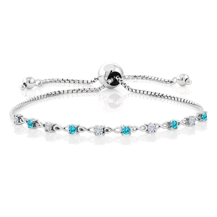 Swiss Blue Topaz - November_Bracelet in 925 Sterling Silver