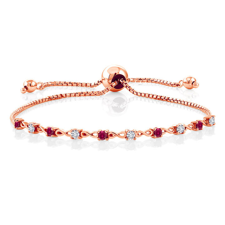 Created Ruby - July_Bracelet in 925 Rose Gold Plated Silver