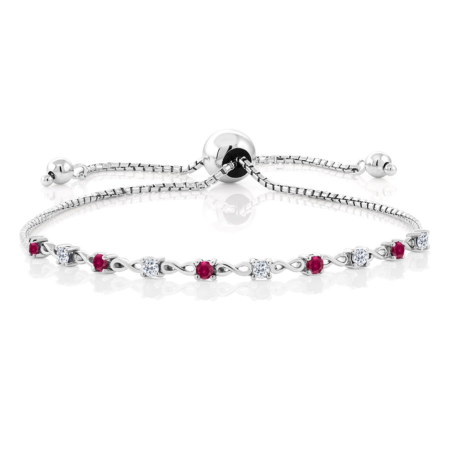 Created Ruby - July_Bracelet in 925 Sterling Silver