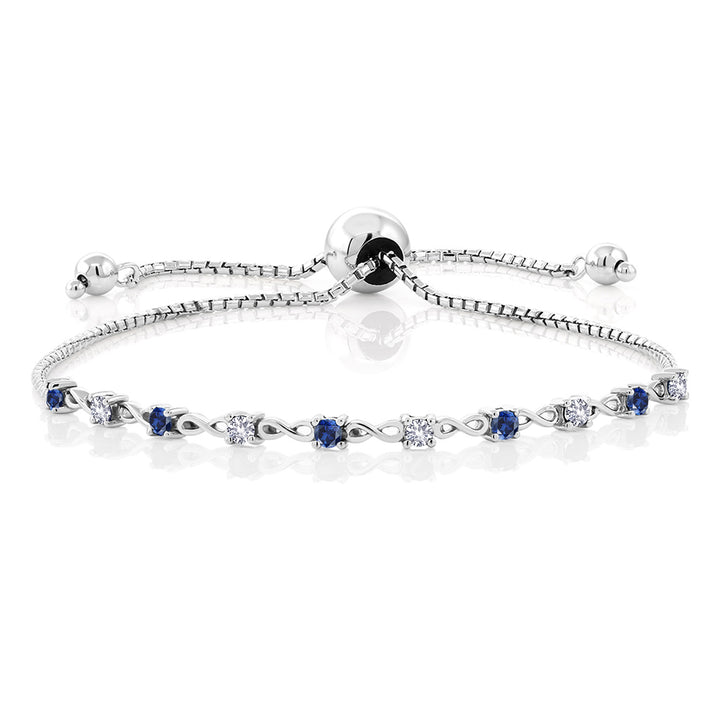 Blue Created Sapphire - September_Bracelet in 925 Sterling Silver