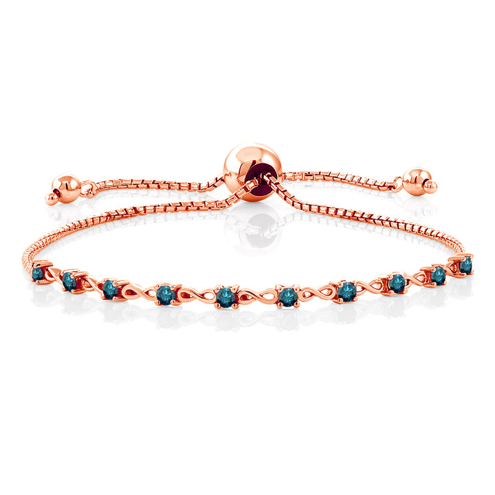 Blue Diamond - April_Bracelet in 925 Rose Gold Plated Silver