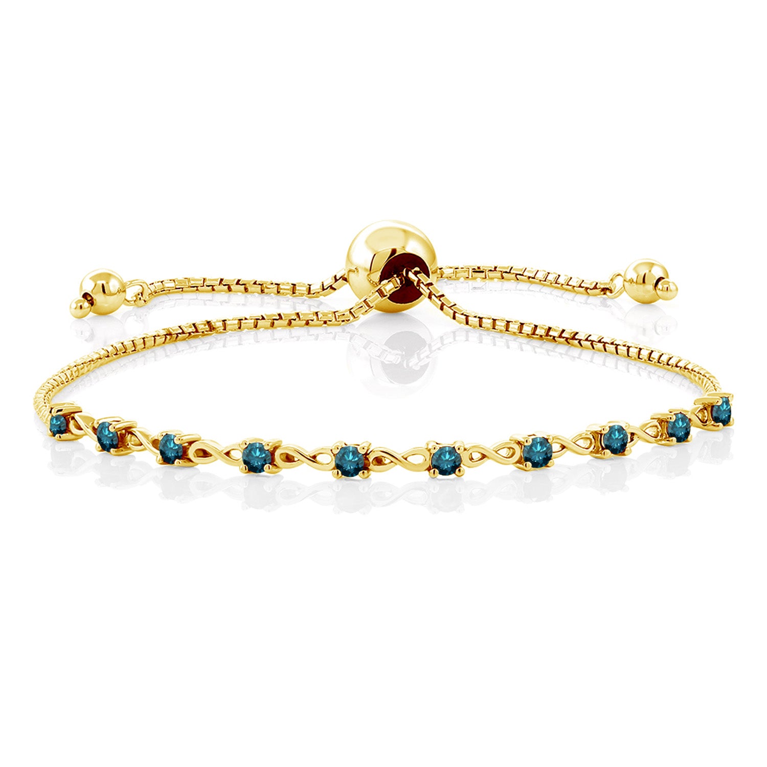 Blue Diamond - April_Bracelet in 925 Yellow Gold Plated Silver