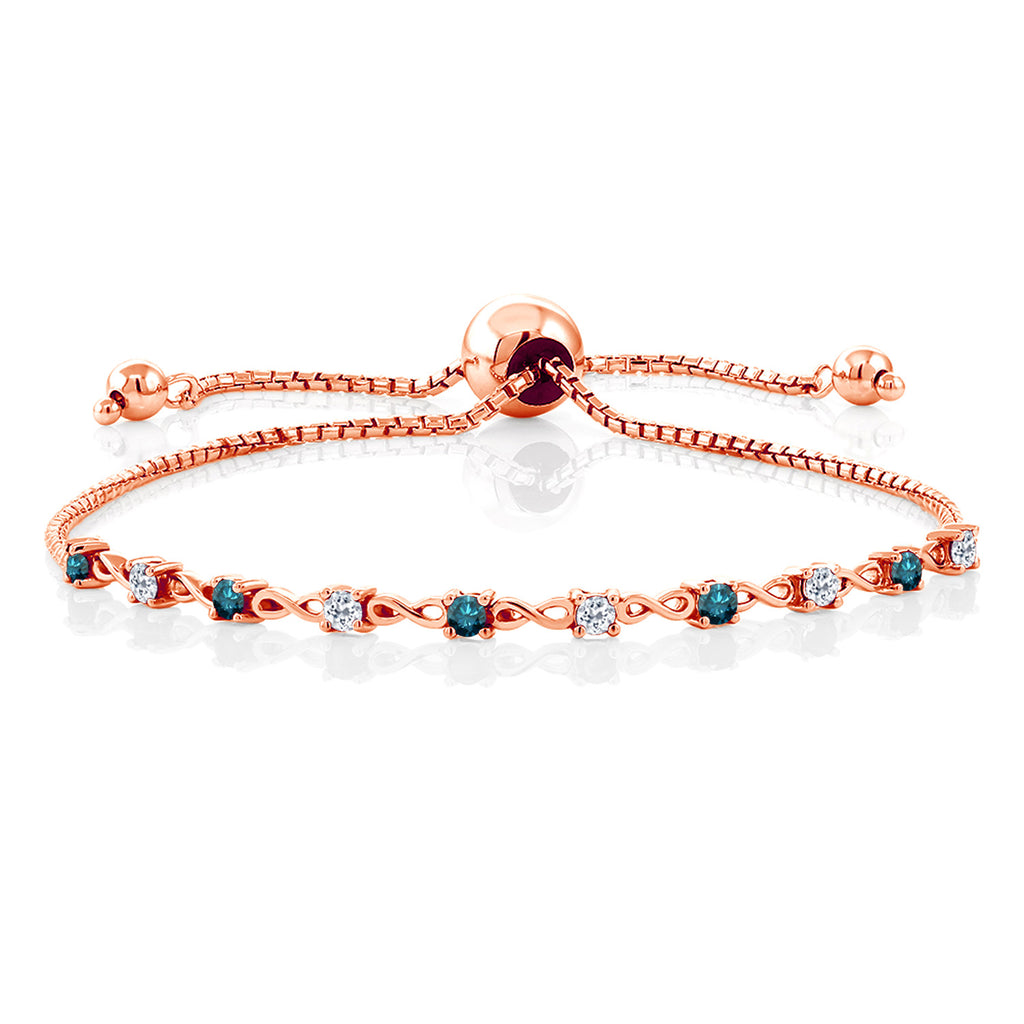 Blue Diamond - April_Bracelet in 925 Rose Gold Plated Silver