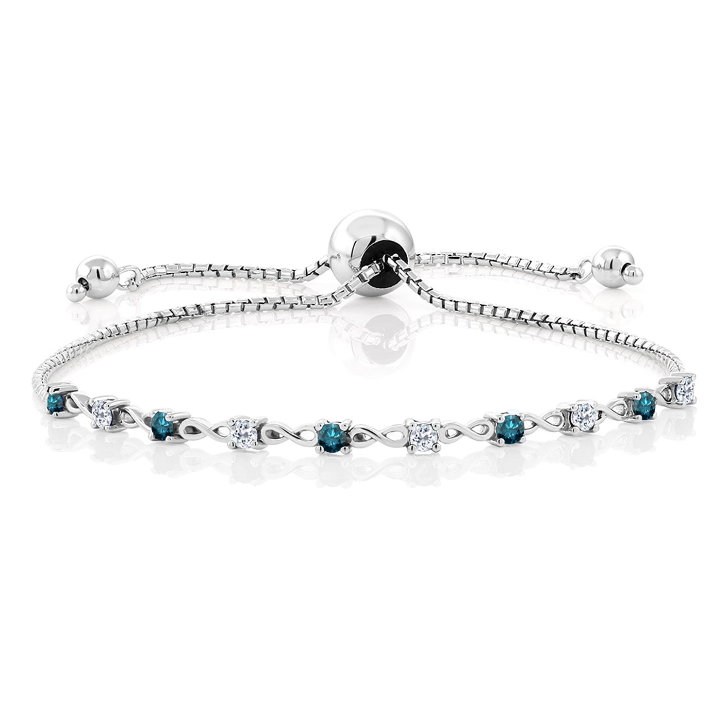 Blue Diamond - April_Bracelet in 925 Sterling Silver