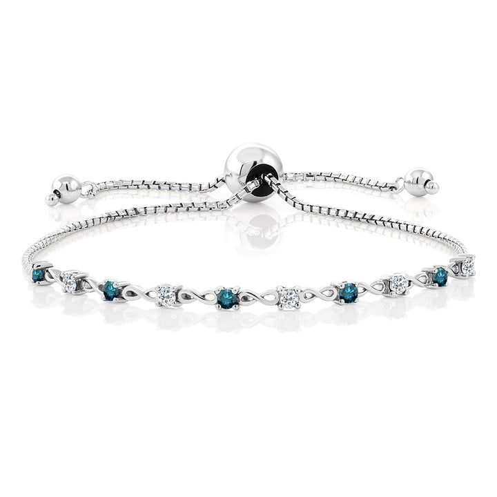 Blue Diamond - April_Bracelet in 925 Sterling Silver