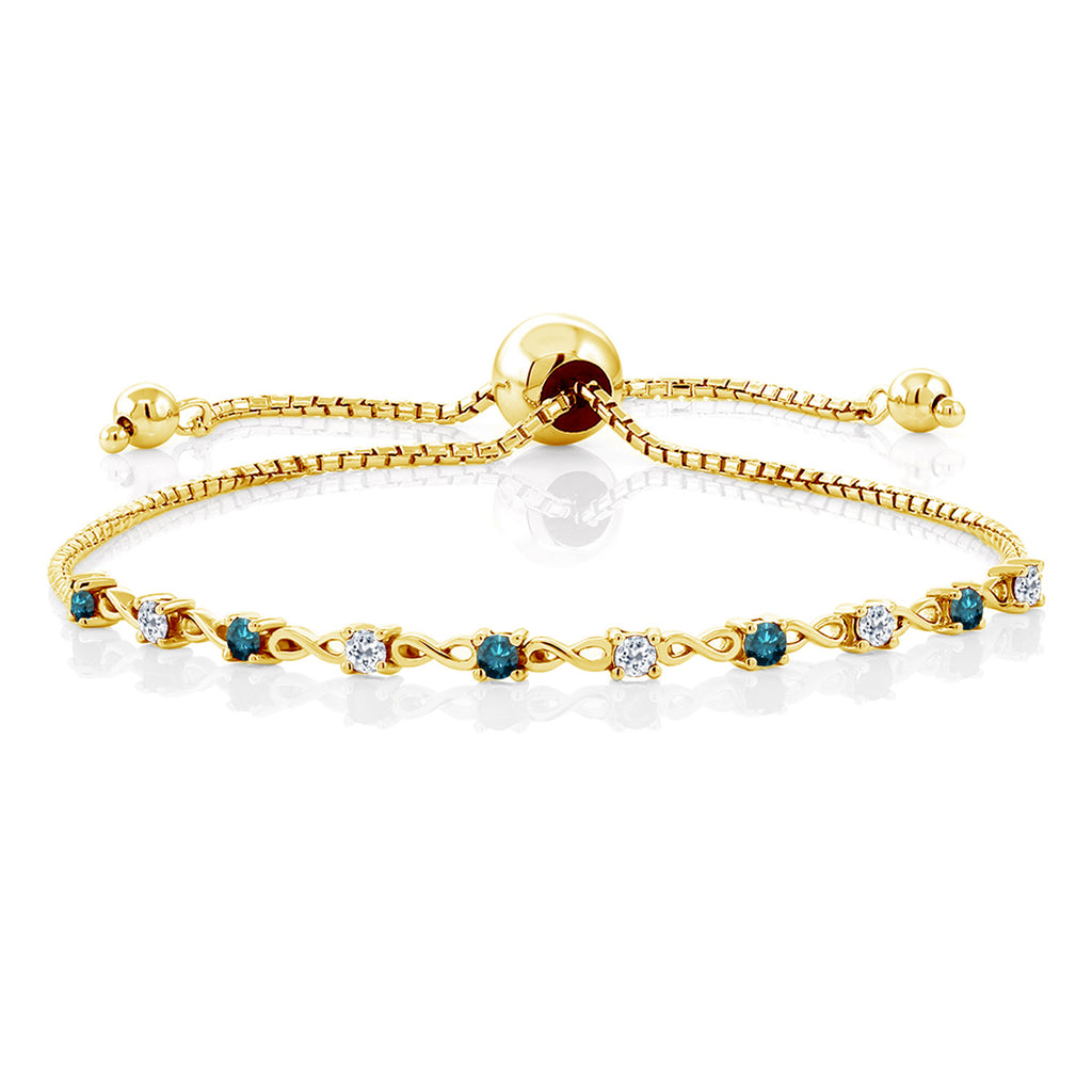 Blue Diamond - April_Bracelet in 925 Yellow Gold Plated Silver