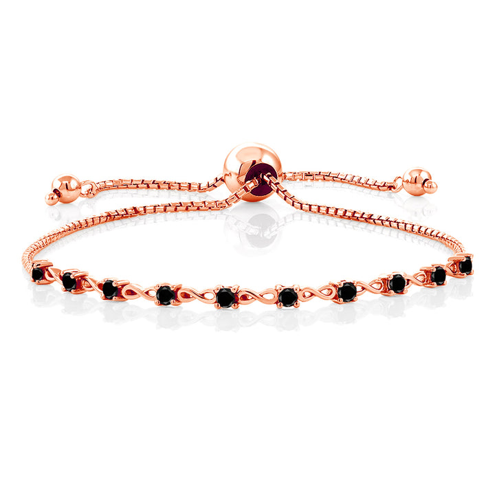 Black Diamond - April_Bracelet in 925 Rose Gold Plated Silver