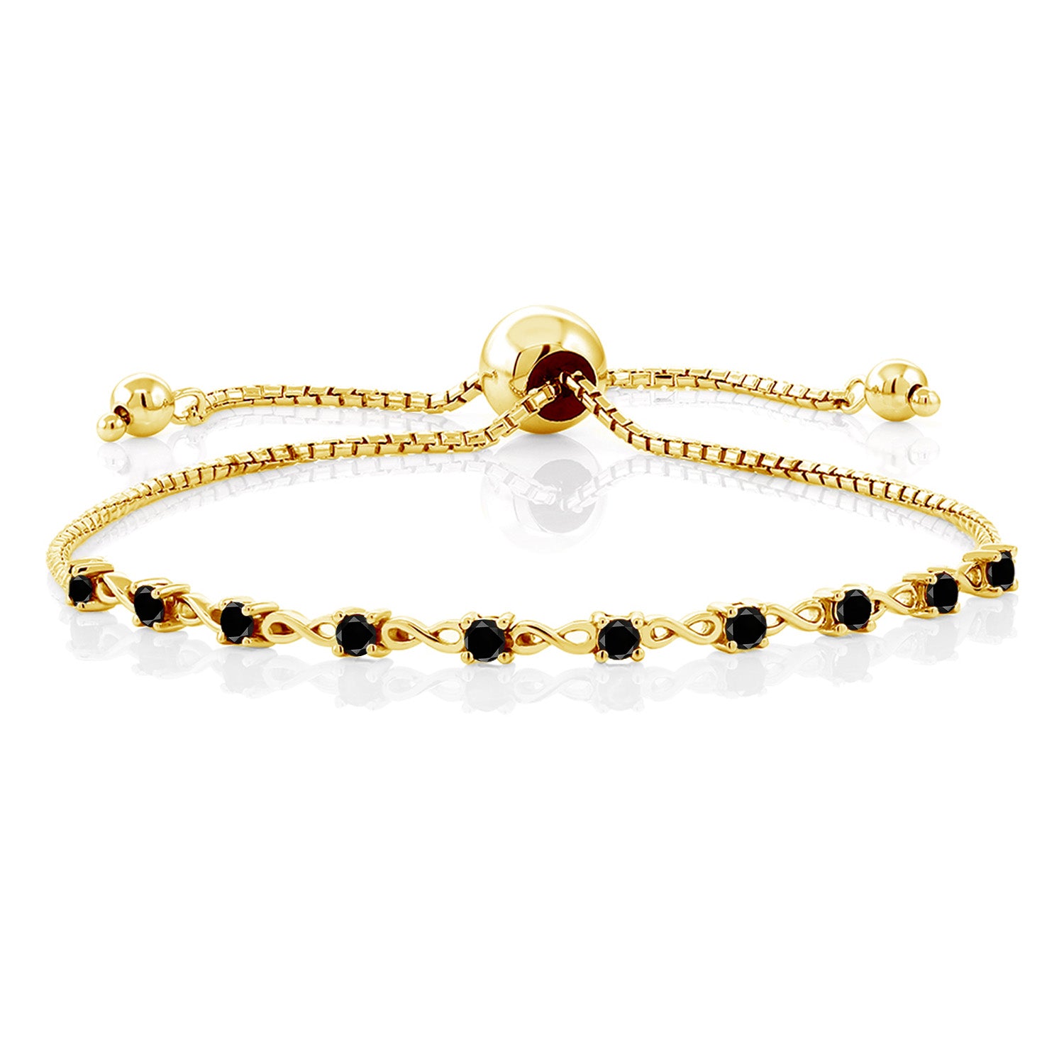 Black Diamond - April_Bracelet in 925 Yellow Gold Plated Silver