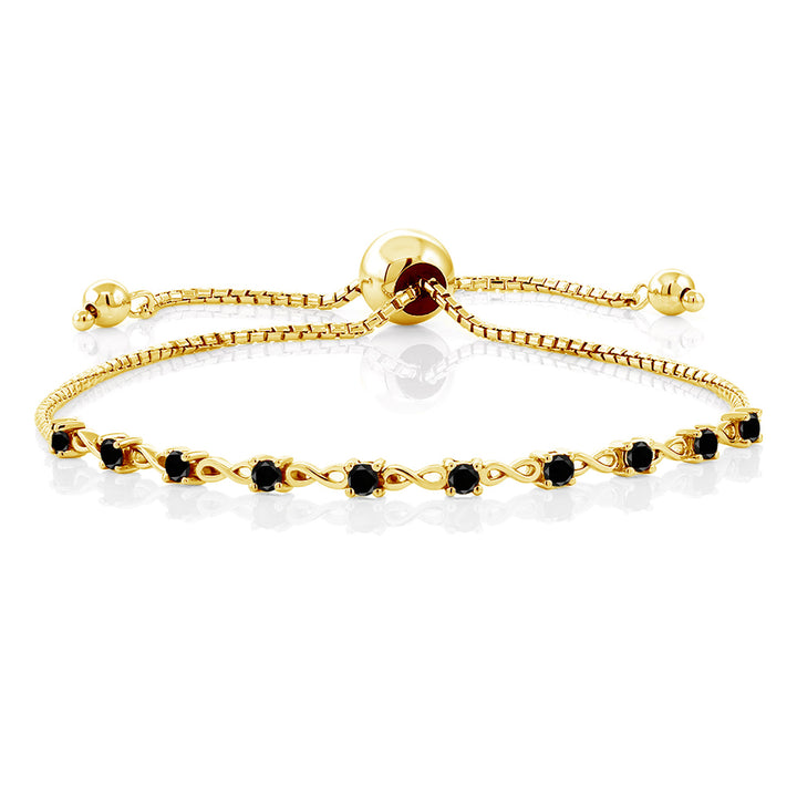 Black Diamond - April_Bracelet in 925 Yellow Gold Plated Silver
