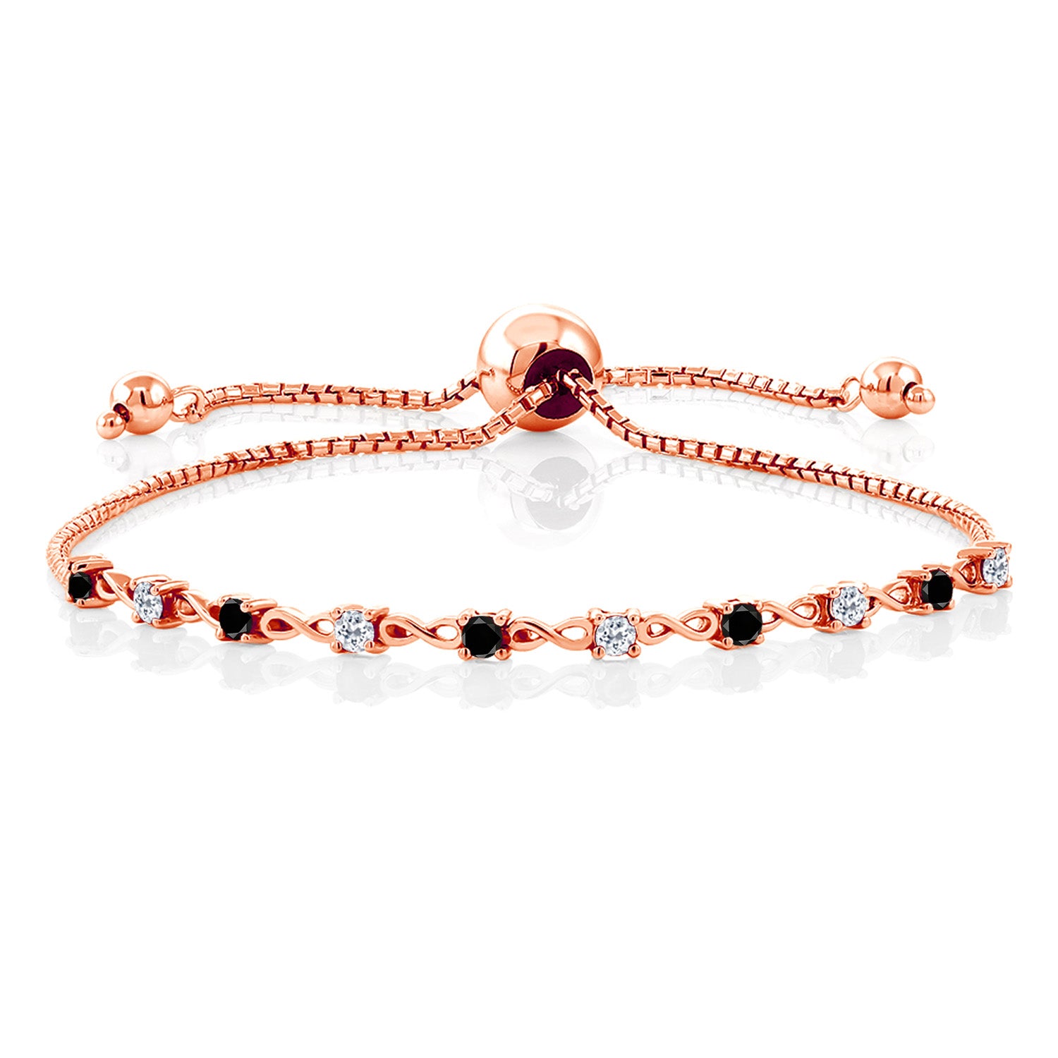 Black Diamond - April_Bracelet in 925 Rose Gold Plated Silver