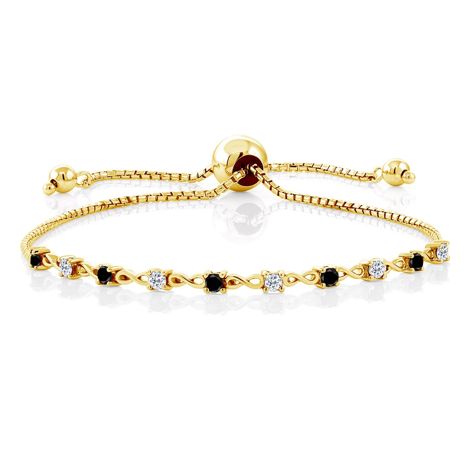 Black Diamond - April_Bracelet in 925 Yellow Gold Plated Silver