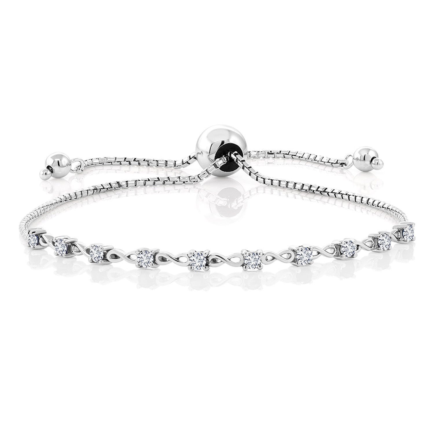 White Diamond - April_Bracelet in 925 Sterling Silver