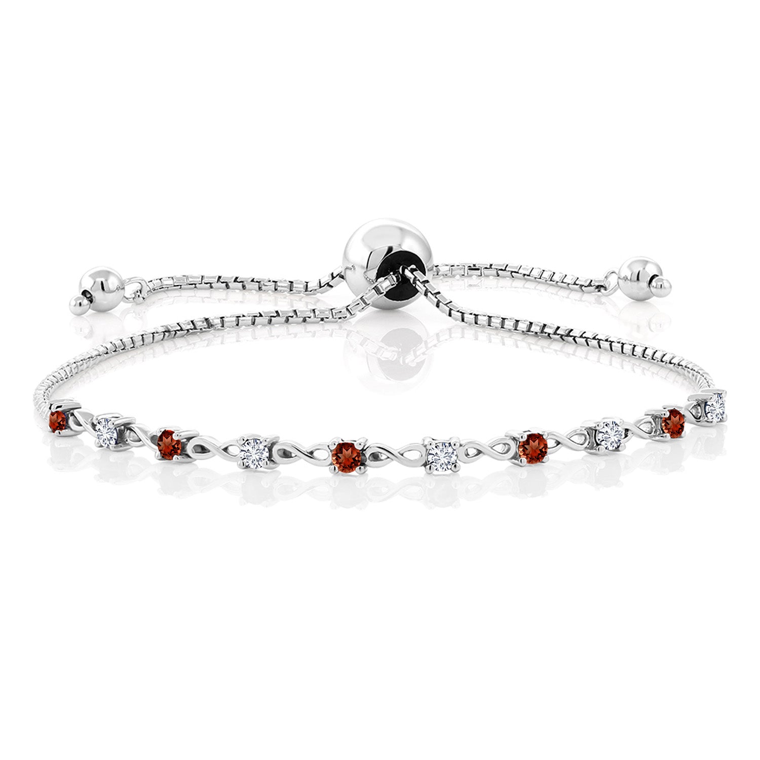 Garnet - January_Bracelet in 925 Sterling Silver