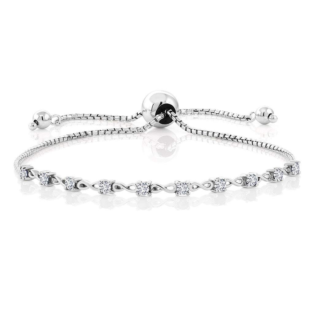 925 Sterling Silver Gemstone Birthstone Infinity Tennis Bracelet For W