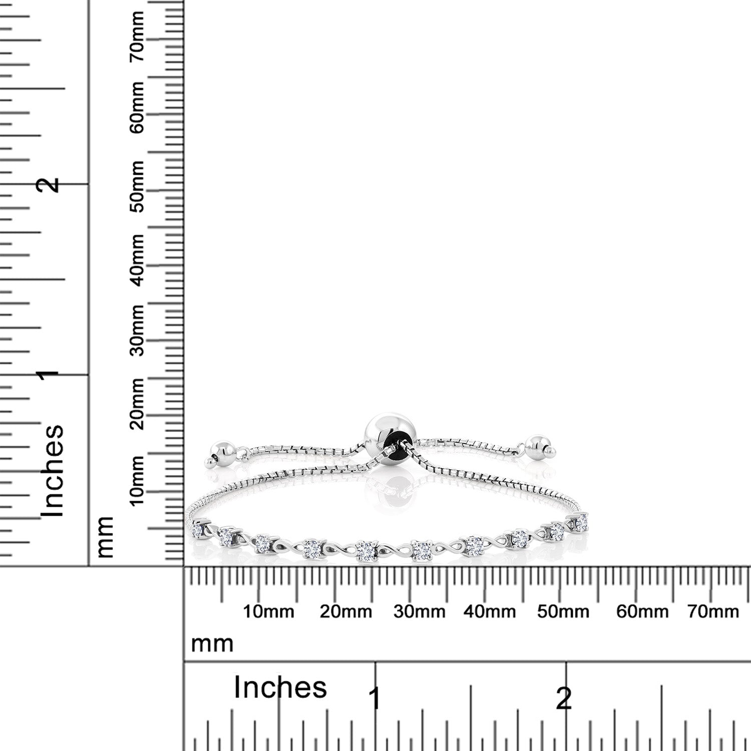 White Lab Grown Diamond - April_Bracelet in 925 Sterling Silver