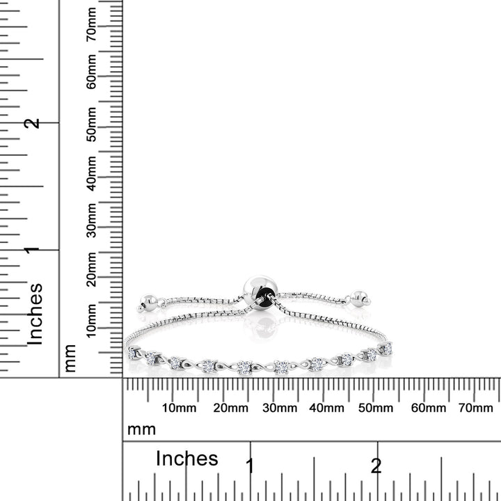 White Lab Grown Diamond - April_Bracelet in 925 Sterling Silver
