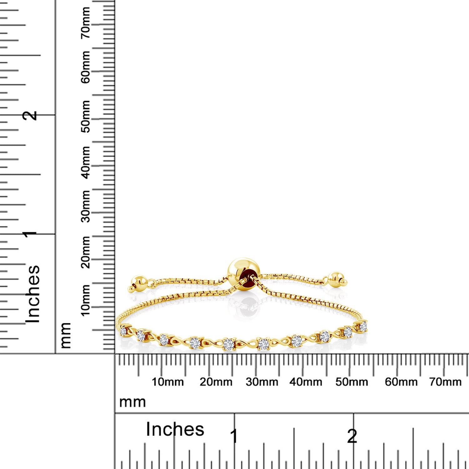 White Lab Grown Diamond - April_Bracelet in 925 Yellow Gold Plated Silver